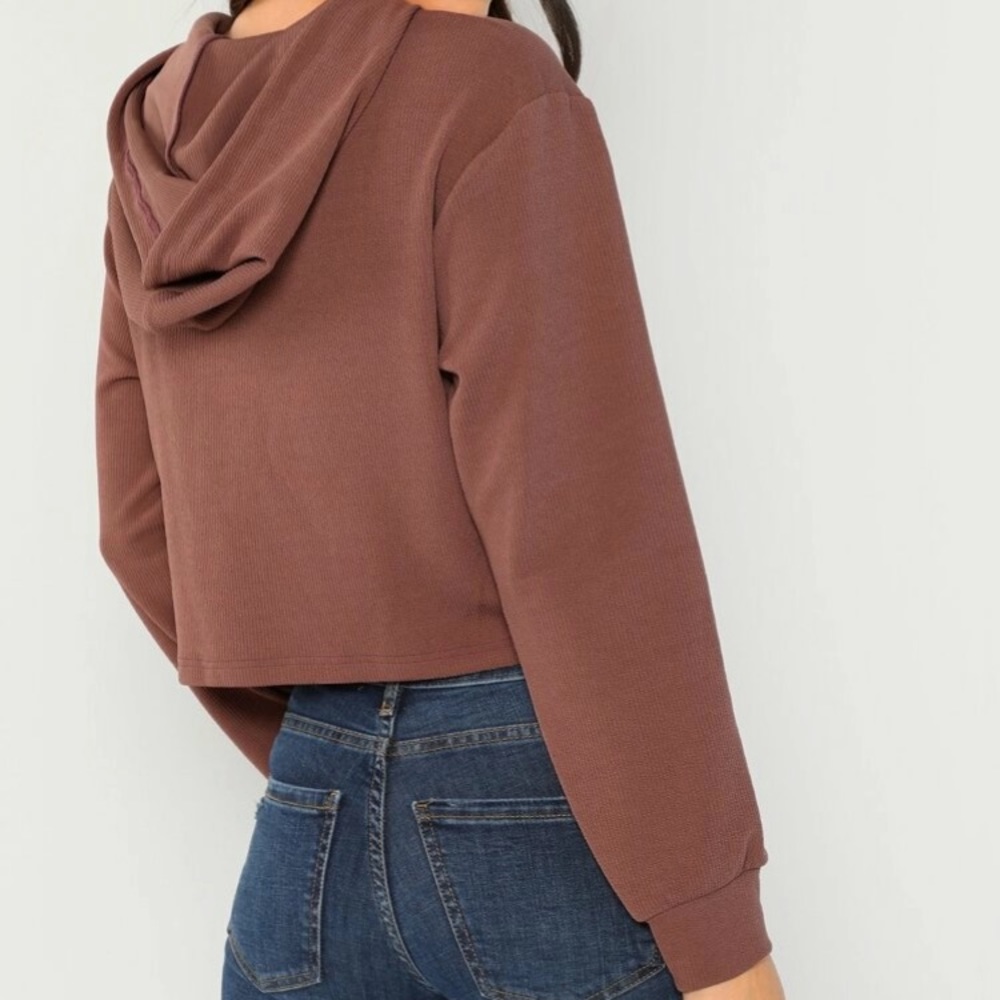 Drawstring Cutoff Hoodie - Picture 2 of 5